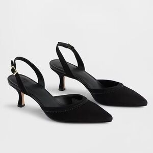 Gap Pointed-Toe Slingback Kitten Heels